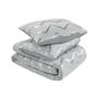 Imagem de Codi Ziggy Metallic Grey Comforter Set Twin / Twin XL Size, Silver Bedroom Decor, 3 Peças de Cama (2 Combinando Sham + 1 Almofada Decorativa)