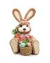 Imagem de Coelha sentada c/cenoura cesto de ovos e flores happy sunday