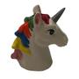 Imagem de Cofre Ceramica Busto Unicornio Colorida Decora Infantil