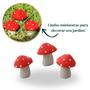 Imagem de Cogumelo Vermelho em Miniatura Kit com 3 Peças Enfeite Para Vaso Suculenta Terrário Jardim