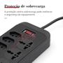 Imagem de COIBEU Extensão Filtro de linha 5 Tomadas 2 USB 1 TypeC E Tomada Universal 2 Universal Bivolt Power 110v/220v 2m