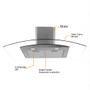 Imagem de Coifa de Parede Philco PCO90G Curva 90cm Inox Dupla filtragem - 127v