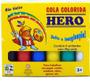 Imagem de Cola Colorida 6 Cores Tinta Escolar Lavável - kit 2 caixas