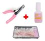 Imagem de Cola P Unhas Postiças + Kit 100 Unhas Tips Sorriso + Alicate