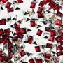 Imagem de Colagem Quadrado Strass Vermelho 6mm Transparente 100pçs 9g