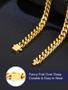 Imagem de Colar Bandmax Cuban Link Chain banhado a ouro 14K com 7 mm de largura