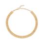 Imagem de Colar  banhado ouro 3x 24k 18k e 22k  grosso feminino choker elos batidos rommanel entrelaçados 40 cm 33 cm 532503