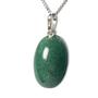 Imagem de Colar Cabochão Oval Pedra Quartzo Verde 20mm Pino Prata 950