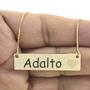 Imagem de Colar Chapinha Coração Gravação Personalizada Nome Adalto Banhado Ouro 18K - 999006149