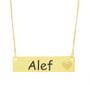 Imagem de Colar Chapinha Coração Gravação Personalizada Nome Alef Banhado Ouro 18K - 999006002