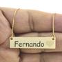 Imagem de Colar Chapinha Coração Gravação Personalizada Nome Fernando Banhado Ouro 18K - 999006034