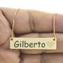 Imagem de Colar Chapinha Coração Gravação Personalizada Nome Gilberto Banhado Ouro 18K - 999006190