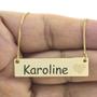 Imagem de Colar Chapinha Coração Gravação Personalizada Nome Karoline Banhado Ouro 18K - 999006393