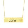 Imagem de Colar Chapinha Coração Gravação Personalizada Nome Lara Banhado Ouro 18K - 999006406