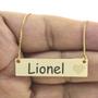 Imagem de Colar Chapinha Coração Gravação Personalizada Nome Lionel Banhado Ouro 18K - 999006206