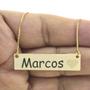 Imagem de Colar Chapinha Coração Gravação Personalizada Nome Marcos Banhado Ouro 18K - 999006085