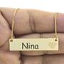 Imagem de Colar Chapinha Coração Gravação Personalizada Nome Nina Banhado Ouro 18K - 999006446