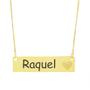 Imagem de Colar Chapinha Coração Gravação Personalizada Nome Raquel Banhado Ouro 18K - 999006454