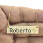 Imagem de Colar Chapinha Coração Gravação Personalizada Nome Roberto Banhado Ouro 18K - 999006116