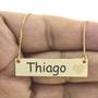 Imagem de Colar Chapinha Coração Gravação Personalizada Nome Thiago Banhado Ouro 18K - 999006216