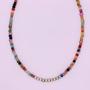 Imagem de Colar Chocker. 40 cm de comprimento, com pedras miçangas coloridas e bolas de prata 925