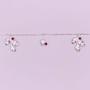 Imagem de Colar chocker, folhas com zircônia rosa, 40 cm + extensor, prata 925