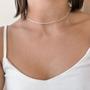 Imagem de Colar Choker Cadeado Longo 2,5mm Prata 925