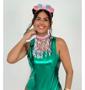 Imagem de Colar Choker Carnaval Lantejoulas Coloridas Paete Gargantilha carnavalesco Fantasia acessórios Moda Brilho Festa