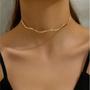 Imagem de Colar Choker Dourado Onda Minimalista