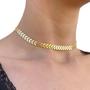 Imagem de Colar Choker Feminina Seta Folheado a Ouro Gargantilha 40cm