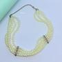 Imagem de Colar Choker Feminino 4 voltas pérolas Branco Gargantilha 4 fileiras Mix Pérola com pedras Zircônias folheado prata