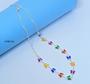 Imagem de Colar Choker Feminino com Pingente Borboletas de Zircônias Coloridas Folheado a Prata Gargantilha Borboleta Luxo Moda