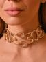 Imagem de Colar Choker Inspiração Thassia Naves Folheado Ouro 18k Dourado Moda Blogueira Lançamento Tendência Gargantilha