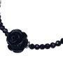 Imagem de Colar Choker Pomba Gira Rosa Negra. Fio de Contas,  Umbanda, Candomblé.