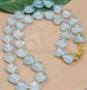 Imagem de Colar com Corações de Aquamarine Natural e bolinhas douradas com 45cm
