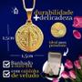 Imagem de Colar Com Medalha De São Bento Dourado Semijoia Pequeno