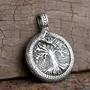 Imagem de Colar com Pingente Árvore da Vida Viking - Aço Inoxidável, Amuleto Yggdrasil Ouroboros