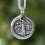 Imagem de Colar com Pingente Árvore da Vida Viking - Aço Inoxidável, Amuleto Yggdrasil Ouroboros