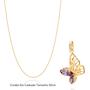 Imagem de Colar Com Pingente Borboleta Com Zircônia Rommanel Presente Feminino Banhado Ouro 18k Com Embalagem
