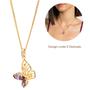 Imagem de Colar Com Pingente Borboleta Com Zircônia Rommanel Presente Feminino Banhado Ouro 18k Com Embalagem