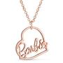 Imagem de Colar Coração Barbie Script - Banhado a Ouro Rosa