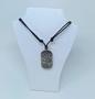 Imagem de Colar Cordão Fio de Couro com Pingente Placa Mãos Pai e Filho /Gargantilha Masculino e Feminino Regulavel Preto