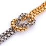 Imagem de Colar Corrente Feminino Elo Duplo elos 6mm com Nó Folheado Ouro Dourado com Prata Inspiração Blogueira Feminina 2024