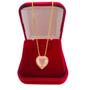 Imagem de Colar Correntinha Feminina Banhada a Ouro 18 k Pingente Coração Cristal Rosa Zircônias Cravejadas