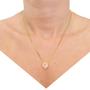 Imagem de Colar Correntinha Feminina Banhada a Ouro 18 k Pingente Coração Cristal Rosa Zircônias Cravejadas