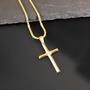 Imagem de Colar crucifixo dourado banhado a ouro/ joia masculina não oxida/ Corrente dourada elo português