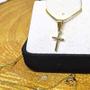 Imagem de Colar Crucifixo Feminino Strass Banhado A Ouro 18k Semi Joia