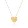 Imagem de Colar de Coração escrito Mãe com 3 micro pontos de zirconias banhado em ouro 18k cordão