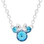 Imagem de Colar Disney Minnie Mouse com Pedra de Nascimento - Dezembro (Azul Safira) - Banhado a Prata