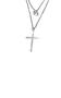 Imagem de Colar duplo feminino crucifixo com pingente pedra inox prateado cdl150 50cm 40cm corrente